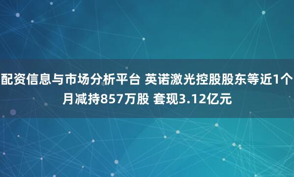 配资信息与市场分析平台 英诺激光控股股东等近1个月减持857万股 套现3.12亿元